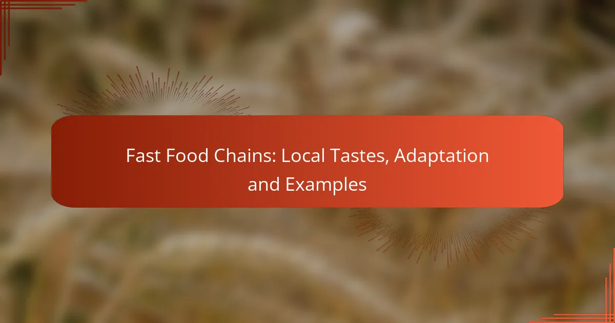 Fast Food Chains: Local Tastes, Adaptation and Examples