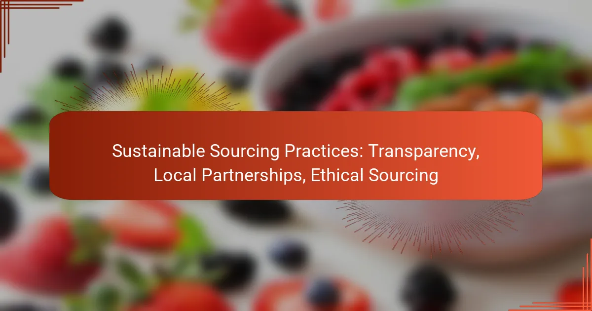 Sustainable Sourcing Practices: Transparency, Local Partnerships, Ethical Sourcing