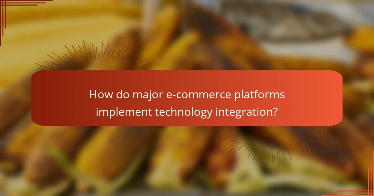 How do major e-commerce platforms implement technology integration?