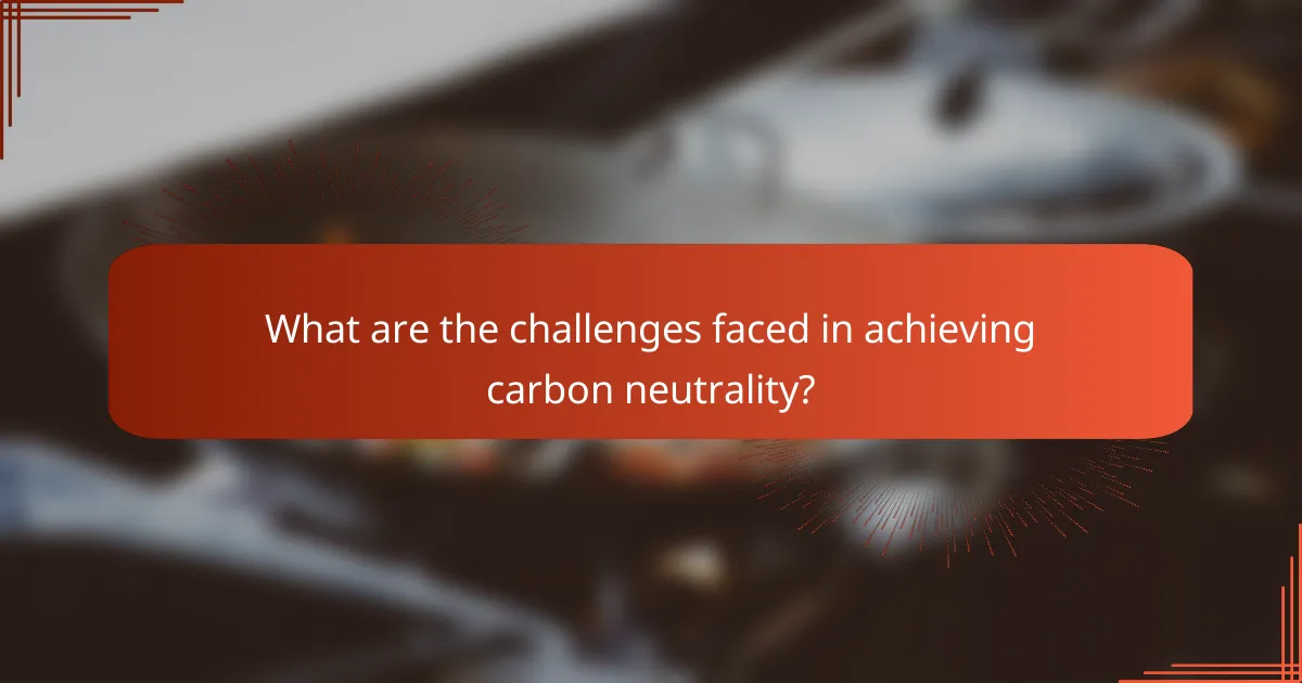 What are the challenges faced in achieving carbon neutrality?