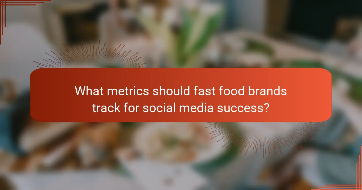 What metrics should fast food brands track for social media success?