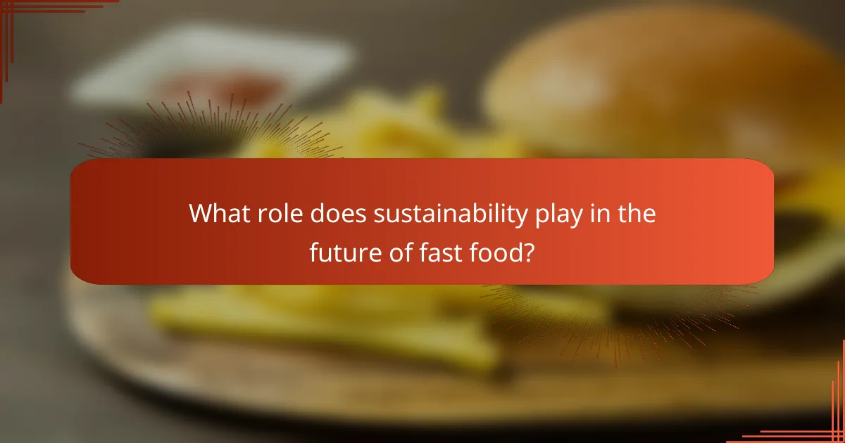 What role does sustainability play in the future of fast food?