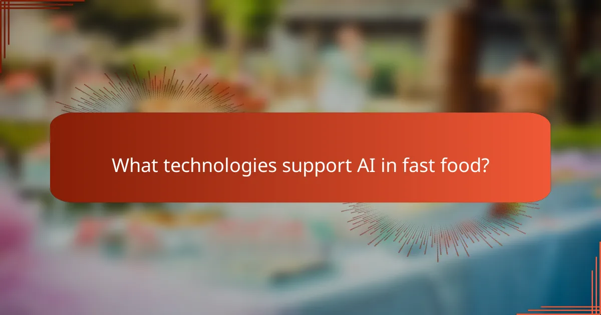 What technologies support AI in fast food?