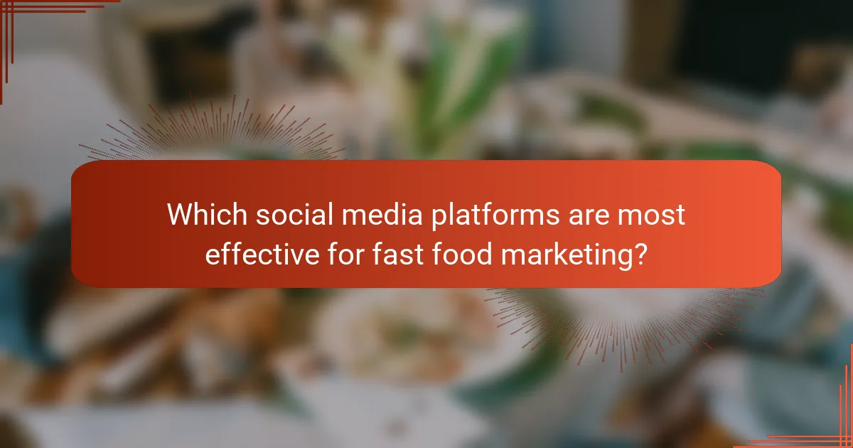 Which social media platforms are most effective for fast food marketing?